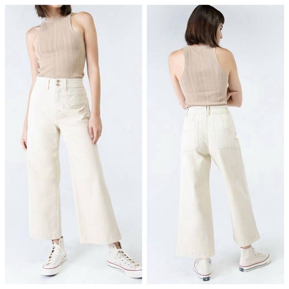 UNPUBLISHED Gemma Super High Waist Mod Sailor Pant in Blanch Size 26
